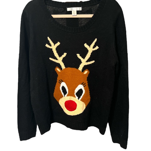 Women’s Large Reindeer Crew neck Sweater. - Picture 2 of 3
